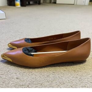 NIB Alexander McQueen Brown Leather Flats